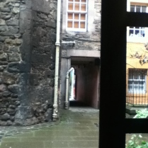 Windows look out onto the medieval Royal Mile